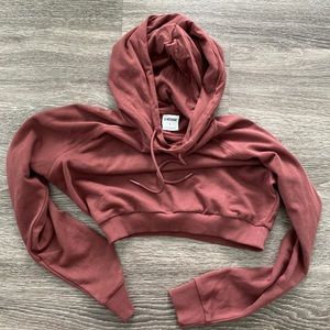 Cropped Maroon Gymshark Hoodie